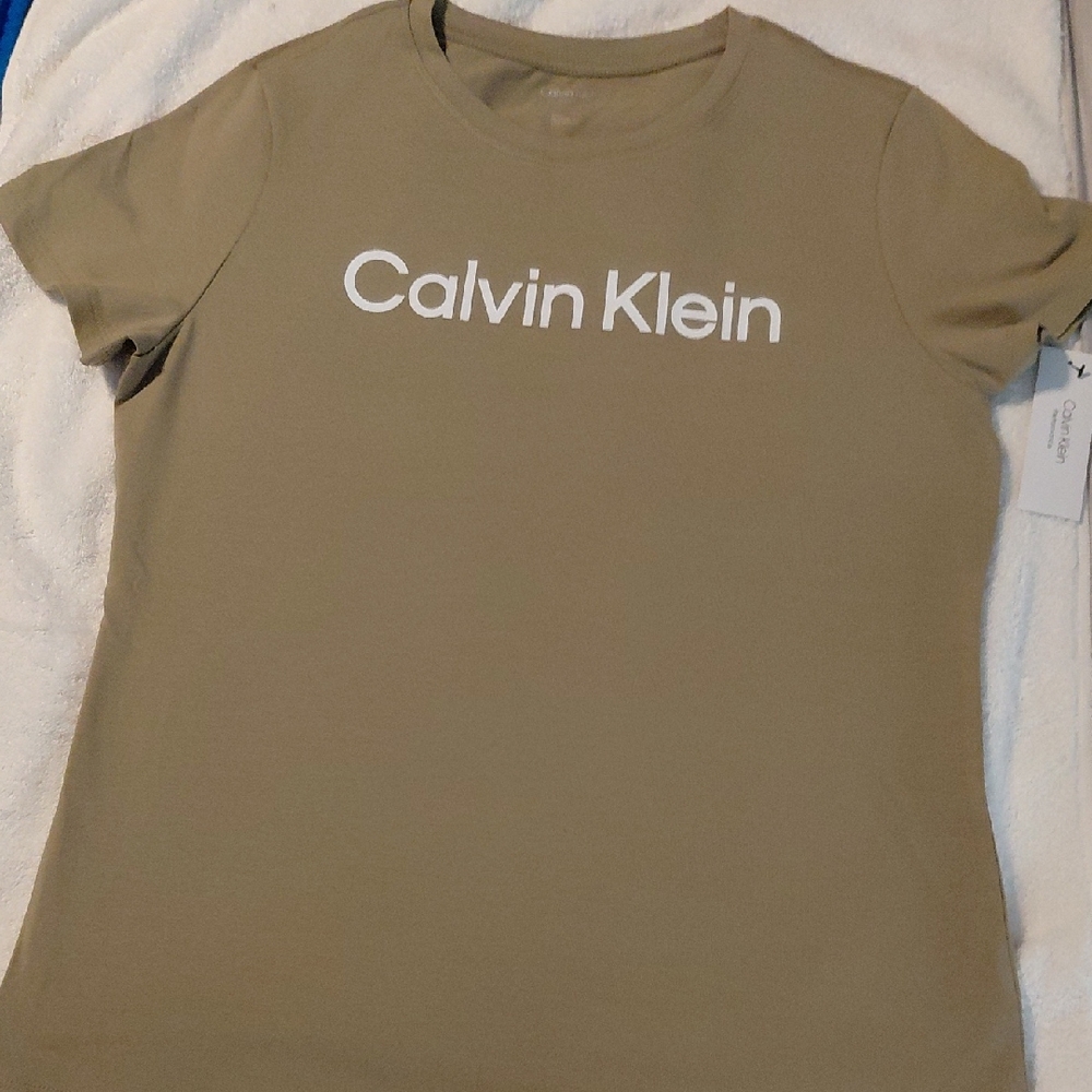 Calvin Klein Tan Fitted Short Sleeve Tee